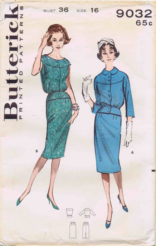 1 1950/'s vintage sewing pattern ladies skirt suit with blouse /&  trousers maternity   Butterick 2442 Bust 38 size 18 Ref SP2213