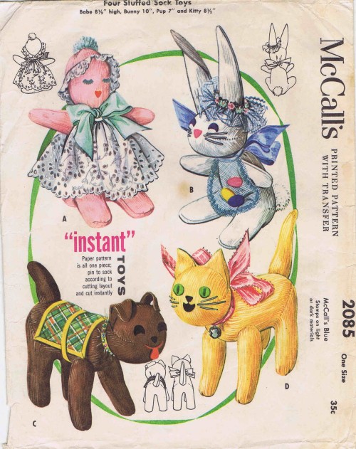 Vintage Simplicity Horse Dog Bunny Cat Stuffed Animal Fabric sew Pattern #4915 