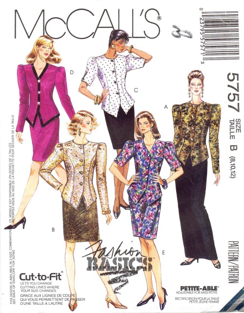 8102 UNCUT Vintage McCalls SEWING Pattern Misses 2 PC Dress Jacket Skirt FF OOP 