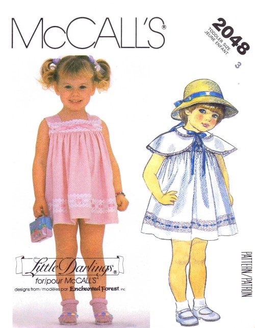 8728 UNCUT Vintage McCalls SEWING Pattern Toddler Girls Dress Pinafore OOP NEW