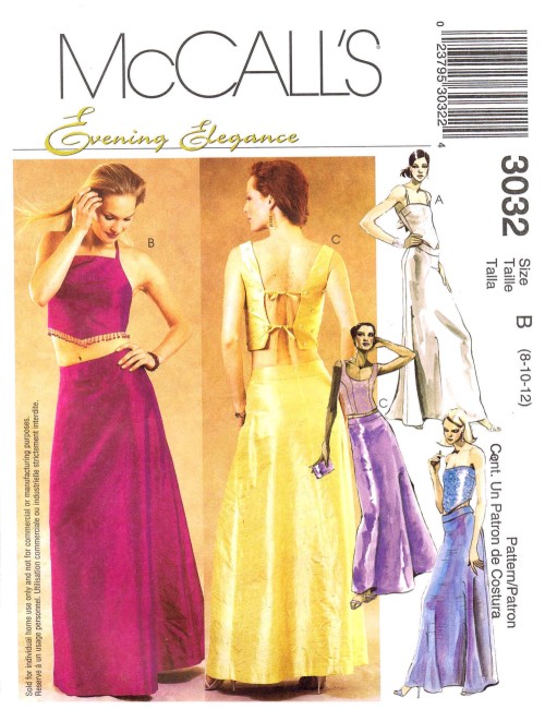 3685 UNCUT Vintage McCalls Sewing Pattern Misses Evening Elegance Top Skirts OOP