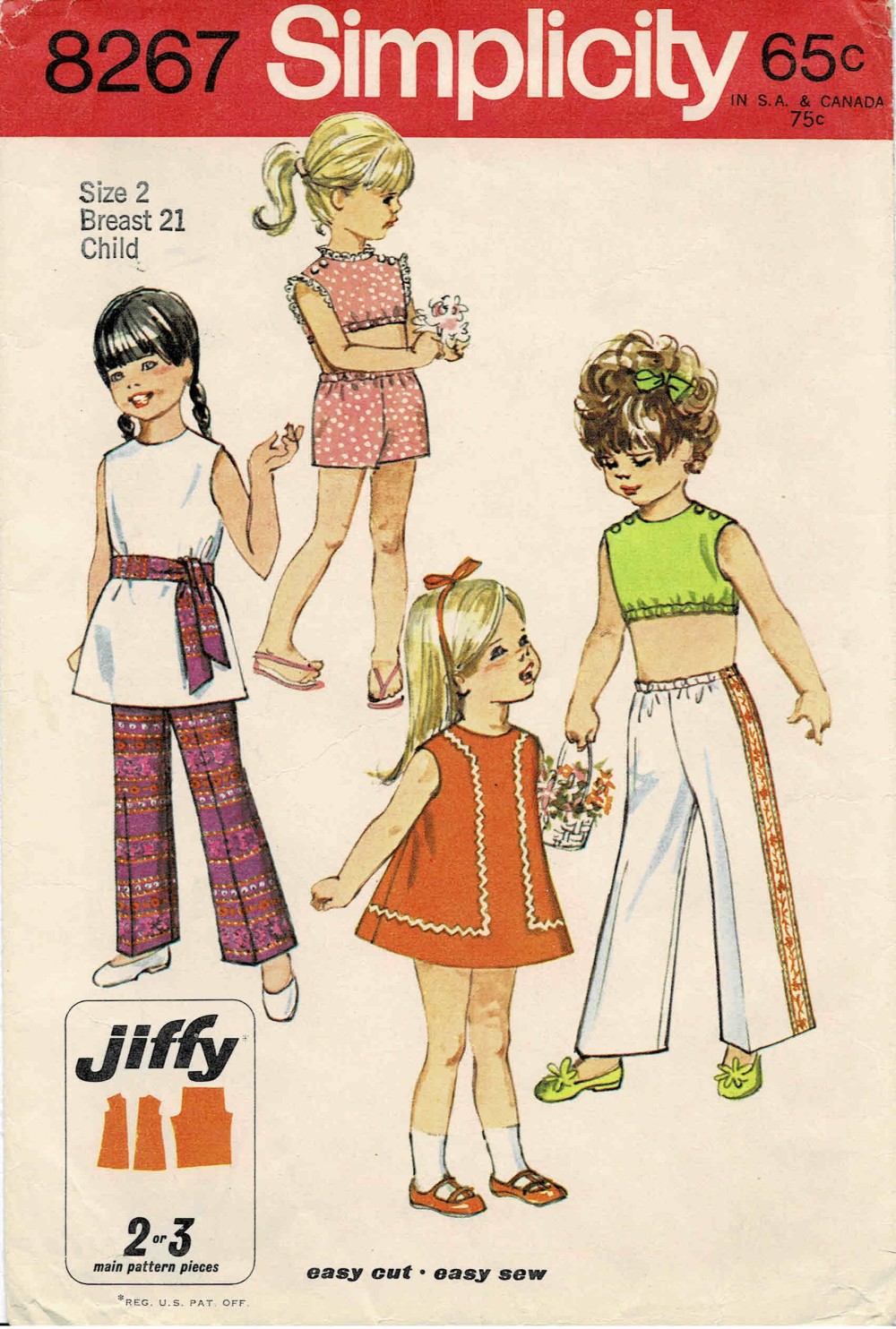 1970s Mini Side Wrap Dress Jumper or Tunic With Pants Pattern Cute Style  Simplicity 9636 Vintage Sewing Pattern UNCUT Bust 36 & 38