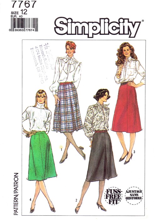 Uncut 1960's Butterick 2437 Skirt with Side Pleats Pattern Size Waist 25