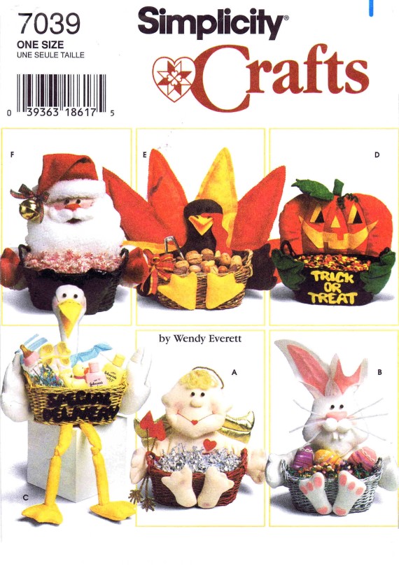 Vintage Sunrise Designs 1980's Uncut Holiday Decor Sewing Pattern Thanksgiving Easter Christmas Bunny Pattern