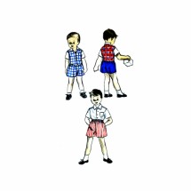1950s Toddler Boys Boxer Shorts Pants Vest Shirt Advance 6319 Vintage Sewing Pattern Size 4