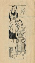 1940s Misses Scalloped Hemline Full Apron Anne Adams 4803 Vintage Sewing Pattern Size Small Bust 32 - 34