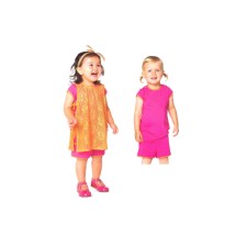 Girls Pinafore Apron Top T-Shirt Shorts Burda Kids 9411 Sewing Pattern Size 6M - 9M - 12M - 18M - 2 - 3