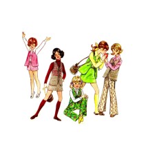 1960s Girls Vest Skirt Pants Shorts Butterick 5739 Vintage Sewing Pattern Size 8 Breast 27