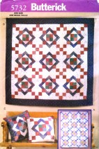 Butterick 5732 Sewing Pattern Aunt Nancy's Quilt & Pillow