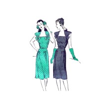 1940s Missed Day or Evening Dress Butterick 3046 Vintage Sewing Pattern Size 12 Bust 30