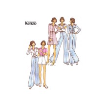 1970s Kenzo Jacket Blouse Dress Pants Shorts Butterick 3029 Vintage Sewing Pattern Junior Petite Size 5 Bust 31