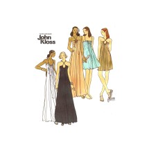 1970s John Kloss Evening Gown Dress Nightgown Butterick 3407 Vintage Sewing Pattern Size 6