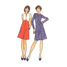 1970s Misses Semi-Fitted Dress Butterick 3467 Vintage Sewing Pattern Half Size 12 1/2 Bust 35