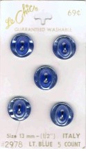 Vintage Le Chic Light Blue Plastic Buttons