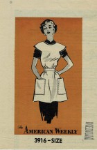 1950s Misses Apron or Smock The American Weekly 3916 Mail Order Vintage Sewing Pattern Size Medium