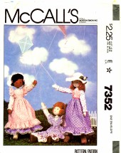 McCall's 7352 Crafts Sewing Pattern Doll Clothes 19" Doll