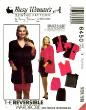 McCall's 6450 Sewing Pattern Misses Reversible Jacket Top Skirt Shorts Size 12 - 14 - 16