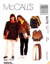 McCall's 8479 Sewing Pattern Girls Tops Pants Shirt Size 12 - 14