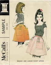 1960s Misses Half Apron McCalls Sample Vintage Sewing Pattern One Size