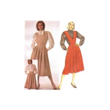 Misses Skirts Bibs Blouse McCalls 2103 Vintage Sewing Pattern Size 6