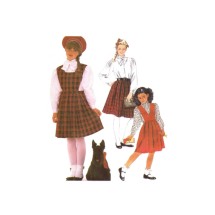 Girls Skirt Bibs Blouse McCalls 2104 Vintage Sewing Pattern Size 12