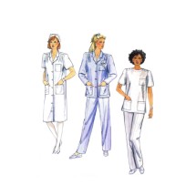 McCalls 2314 Nurses Dress Shirt Top Pants Scrubs Uniform Vintage Sewing Pattern Size 20 1/2