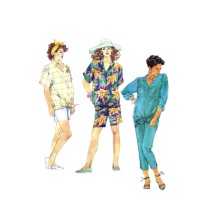 1980s Maternity Shirt Pants Shorts McCalls 3011 Vintage Sewing Pattern Size 6 - 8