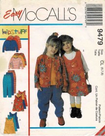 1990s Girls Jumper Jacket Top Pants McCalls 9479 Vintage Sewing Pattern Size 6 - 7 - 8Â 