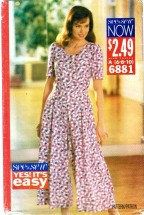 See & Sew 6881 Misses Jumpsuit Size 6 - 10