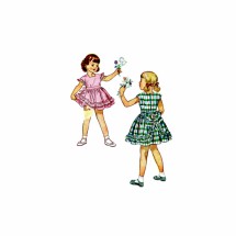 1940s Girls Dress and Panties Simplicity 2417 Vintage Sewing Pattern Size 6 Breast 24