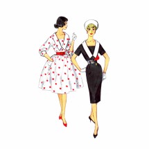 1960s Sheath or Full Skirt Dress Simplicity 3320 Vintage Sewing Pattern Size 16 Bust 36