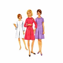 1960s Princess Seam Dress Simplicity 7352 Vintage Sewing Pattern Full Figure Size 44 Bust 46