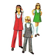 1970s Girls Jumper Tunic Pants Simplicity 8946 Vintage Sewing Pattern Size 10