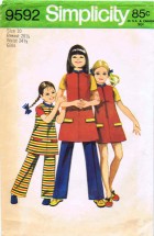 Simplicity 9592 Vintage Sewing Pattern Girls Dress Pants Size 10