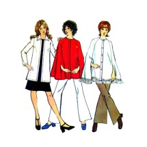 1970s Misses Cape and Cardigan Simplicity 9869 Vintage Sewing Pattern Size 14 Bust 36