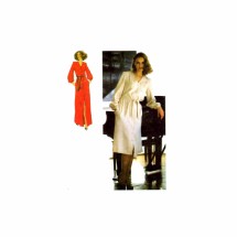 1970s Dress in Two Lengths with Tie Belt Beginner Simplicity 9107 Vintage Sewing Pattern Size 16 Bust 38