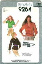 Simplicity 9264 Stretch Knit Pullover Tops Size 6 - 10 - Bust 30 1/2 - 32 1/2