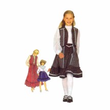 1980s Girls Quilted Vest Blouse Skirt Gunne Sax Simplicity 5162 Vintage Sewing Pattern Size 4
