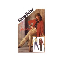 1980s Misses Pants Shirt Unlined Jacket John Weitz Simplicity 6153 Vintage Sewing Pattern Size 8 Bust 31 1/2