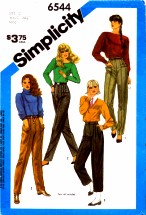 Simplicity 6544 Misses Tapered Pants Vintage Sewing Pattern Size 12