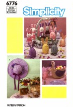 Simplicity 6776 Sewing Pattern Easter Soft Sculpture Egg Bunnies Duck Basket Hat Wall Hanging