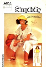 Simplicity 6855 Sewing Pattern Misses Ali MacGraw Camisole Top Cropped Pants Size 6 - 8 - 10