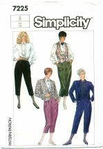 Simplicity 7225 Vintage Sewing Pattern Misses Blouse Pants Jacket Vest Size 8