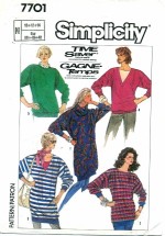 Simplicity 7701 EASY Knit Tops in Three Lengths Size 10 - 14