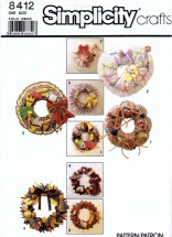 Simplicity 8412 Crafts Sewing Pattern Decorative Gift Wreaths