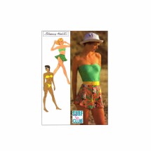 Misses Tube Top Bikini Shorts Skirt Sherry Holt Simplicity 8558 Vintage Sewing Pattern Size 6 - 8 - 10