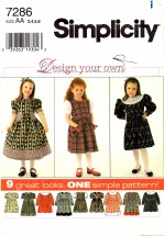 Simplicity 7286 Girls Full Skirt Dress Size 3 - 6
