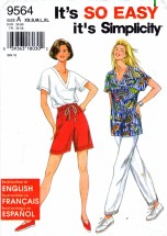 Simplicity 9564 Sewing Pattern Misses Pants Shorts Top Bust 30 1/2 - 46