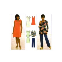 Misses Cascade Ruffle Dress Tunic Skirt Pants Simplicity 8130 Sewing Pattern Size 12 - 14 - 16 Bust 34 - 36 - 38