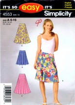 Simplicity 4553 Womens Skirt Two Lengths Sewing Pattern Size 6 - 16